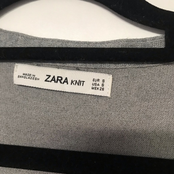 Zara Knit Size S Grey Cardigan NWOT Long Sleeve - Picture 2 of 5